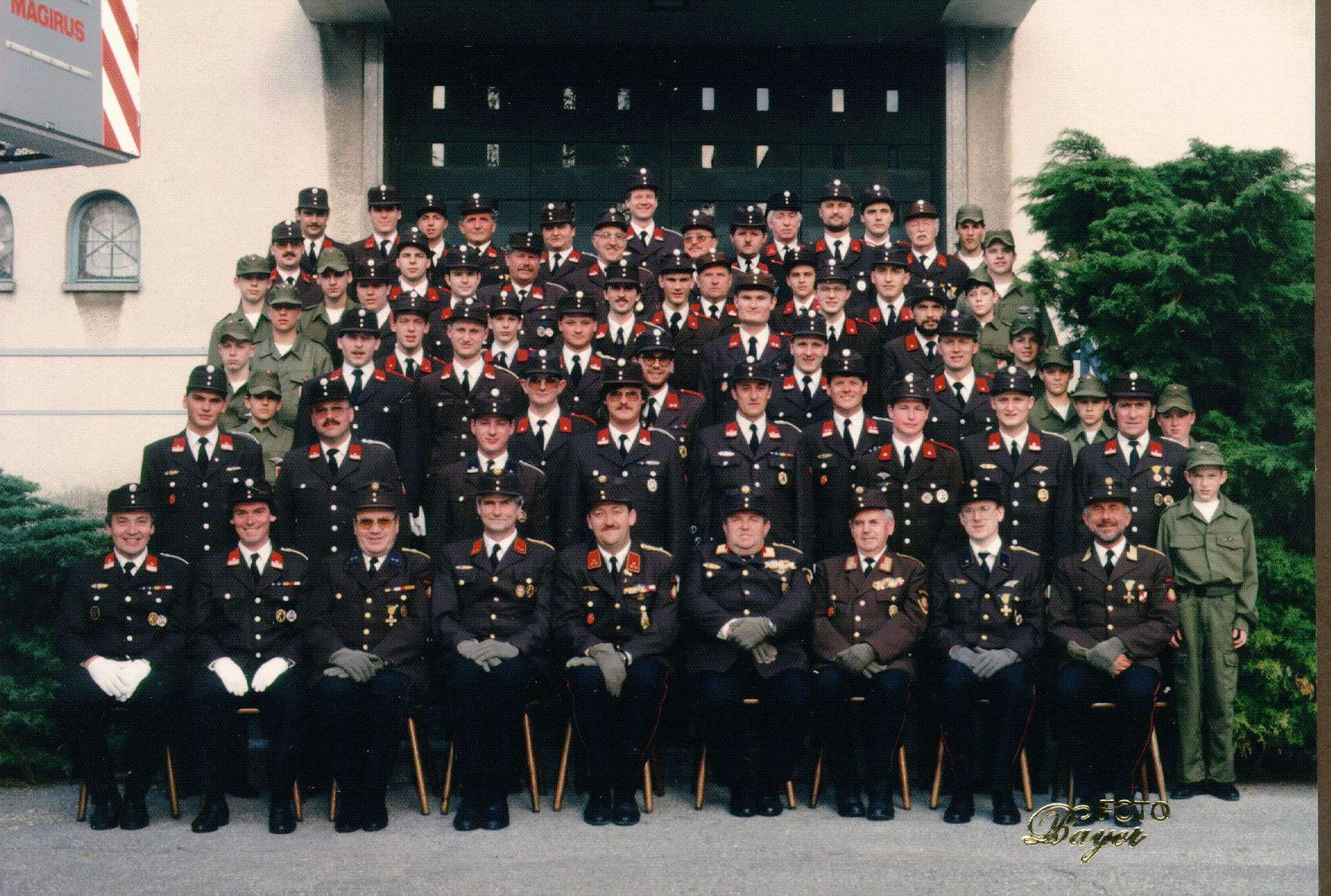 Historische Mannschaftsaufnahme der Feuerwehr Gänserndorf